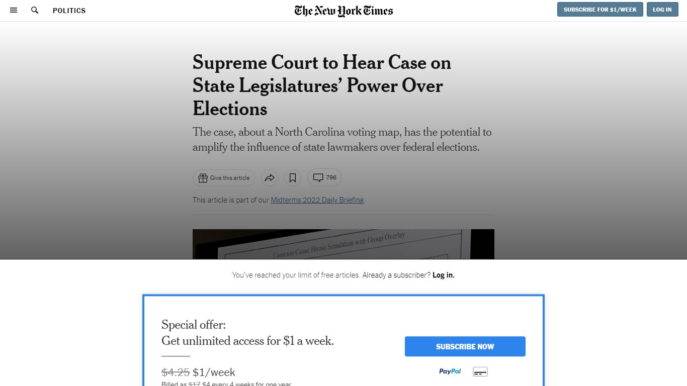 Supreme Court to Hear Case on State Legislatures’ Power Over Elections ...