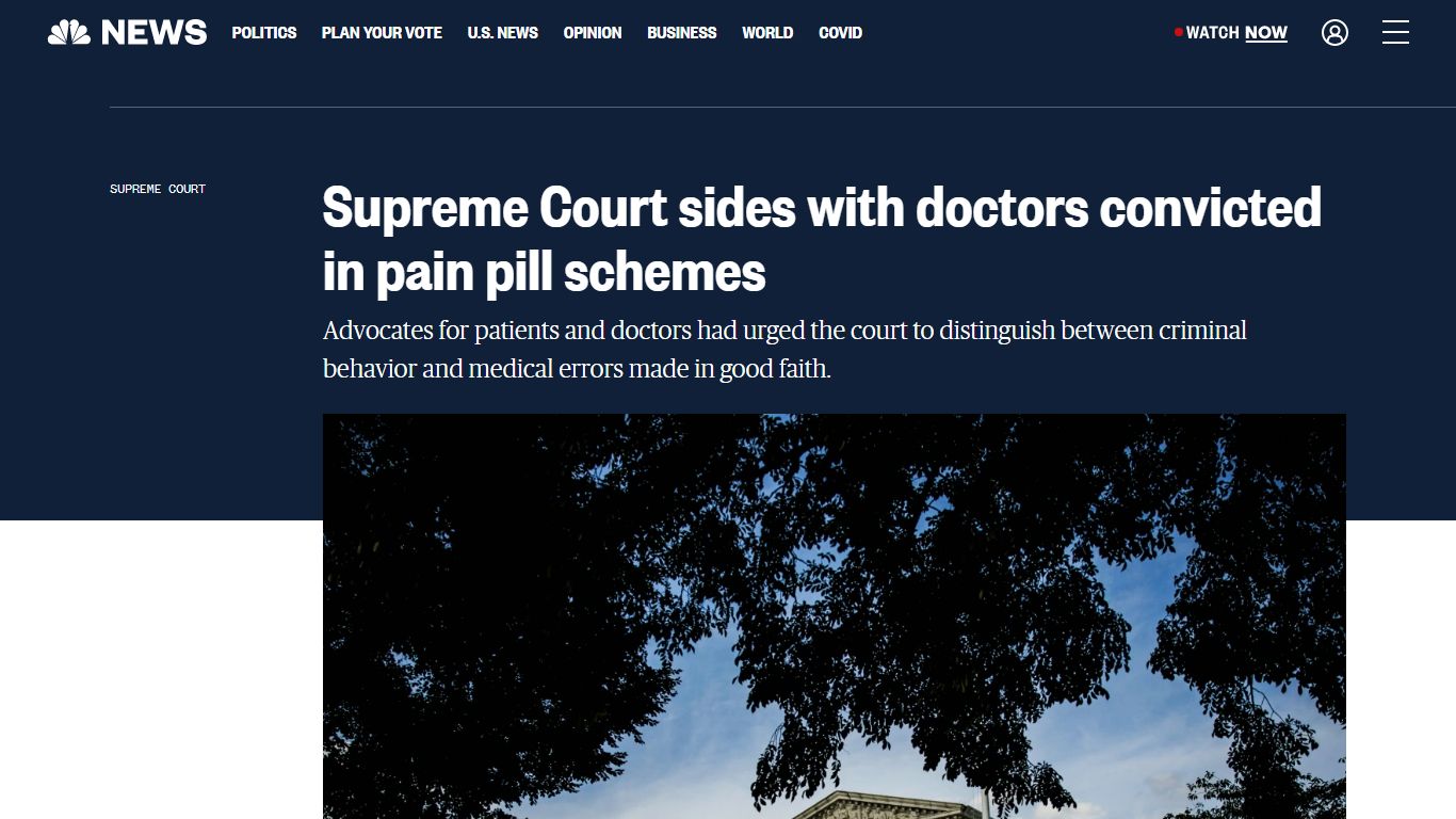 Supreme Court sides with doctors convicted in pain pill schemes - NBC News